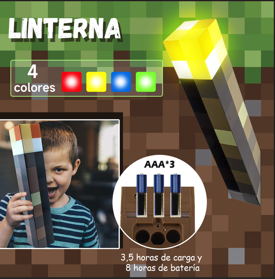 LAMPARA LE DECORATIVA ESTILO MINECRAFT
